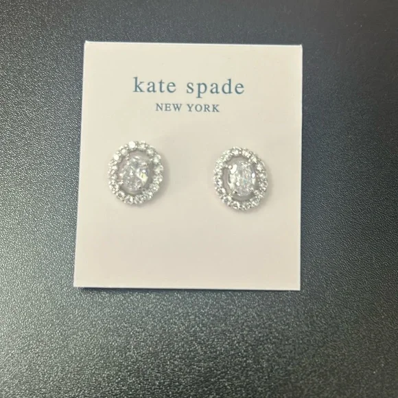 Kate Spade Sparkling Silver Stud Earrings - Picture 2 of 3